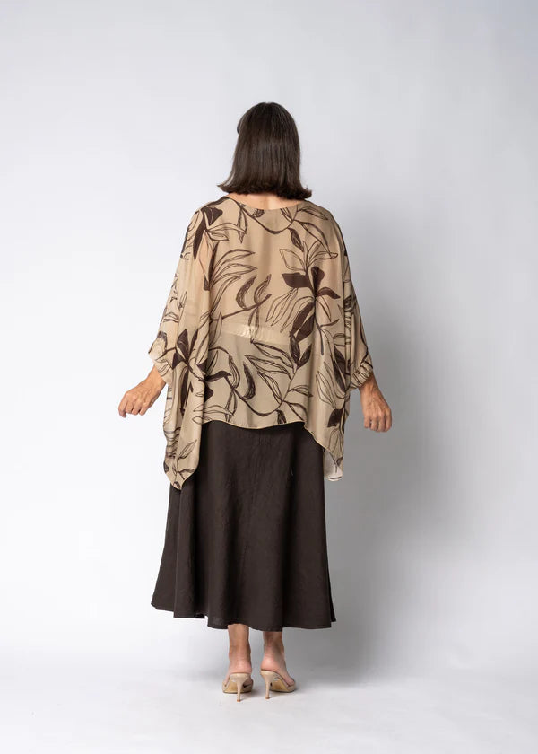 Nayara Silk Top in Latte