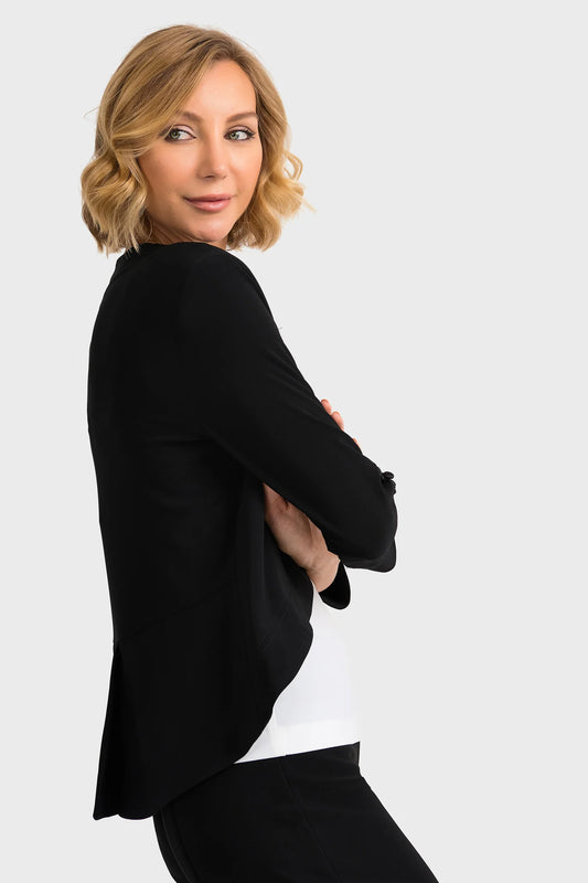 Silky Knit Tuxedo Jacket - Black