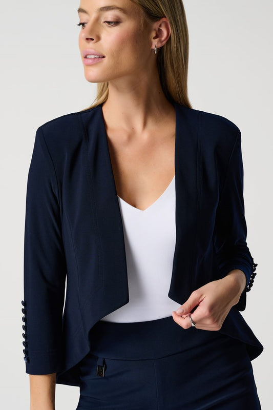 Silky Knit Tuxedo Jacket - Navy