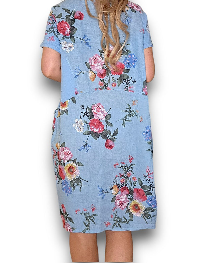 Jungle Dress - Baby Blue Bouquet