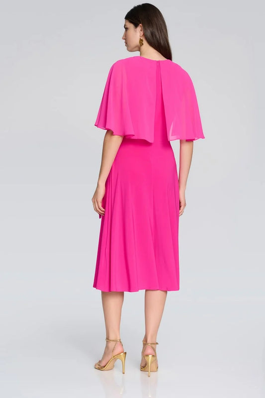 Silky Knit Fit/Flare Dress Shocking Pink