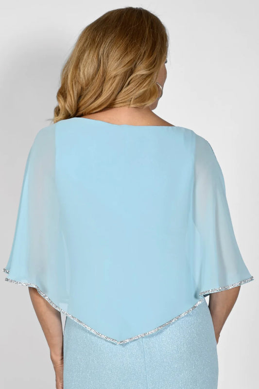 Overlay Dress Rhinestone Detail Aqua