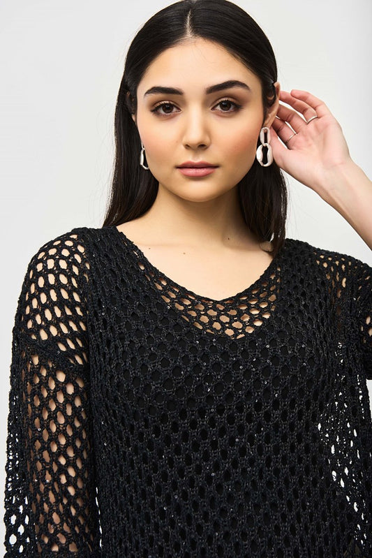 Open Stitch Sweater with Sequins - 50% Off