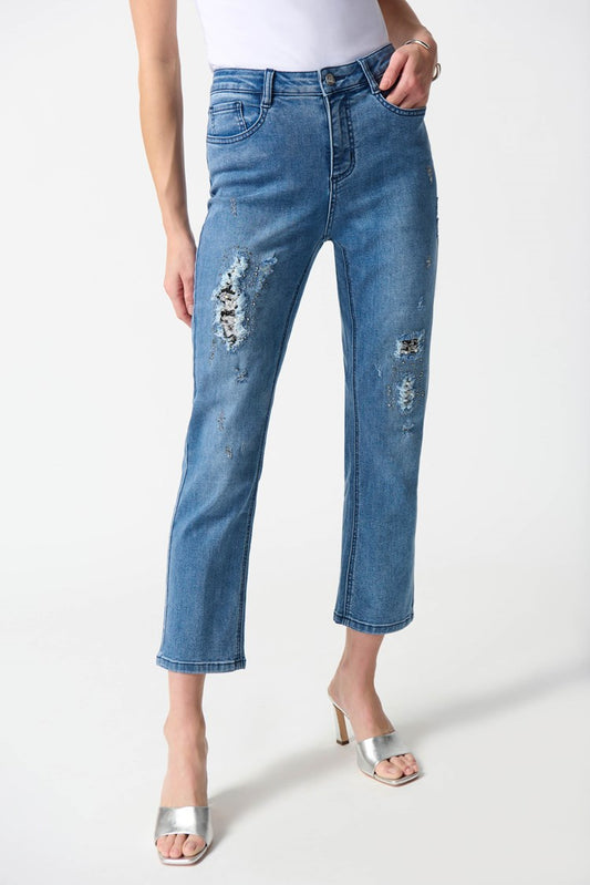 Slim Fit Cropped Denim
