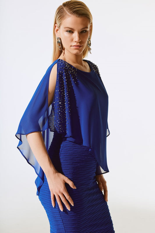 Chiffon Overlay Dress Royal Sapphire