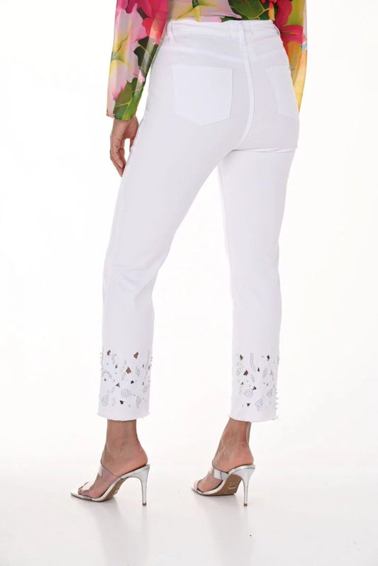Embellished Jeans White
