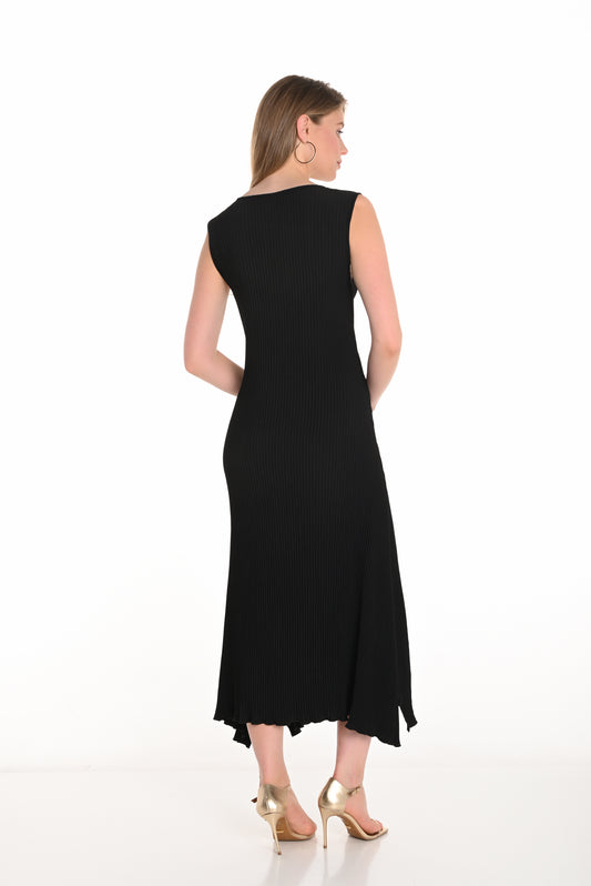 Sleeveless A-Line Dress Black