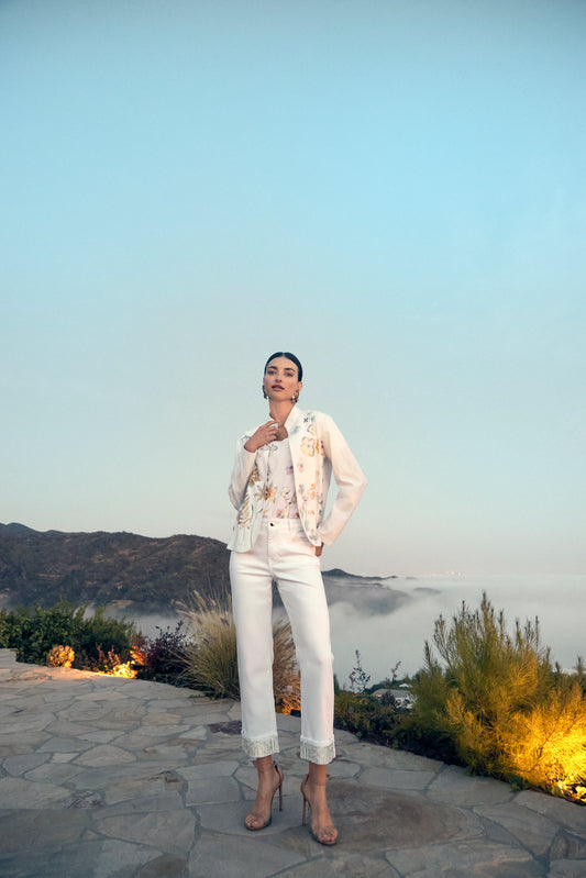 Floral V-Neck Pullover