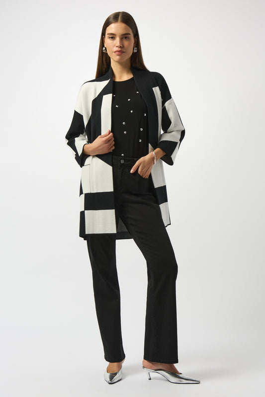 Jacquard Knit Colour-Block Cover-Up - 50% Off