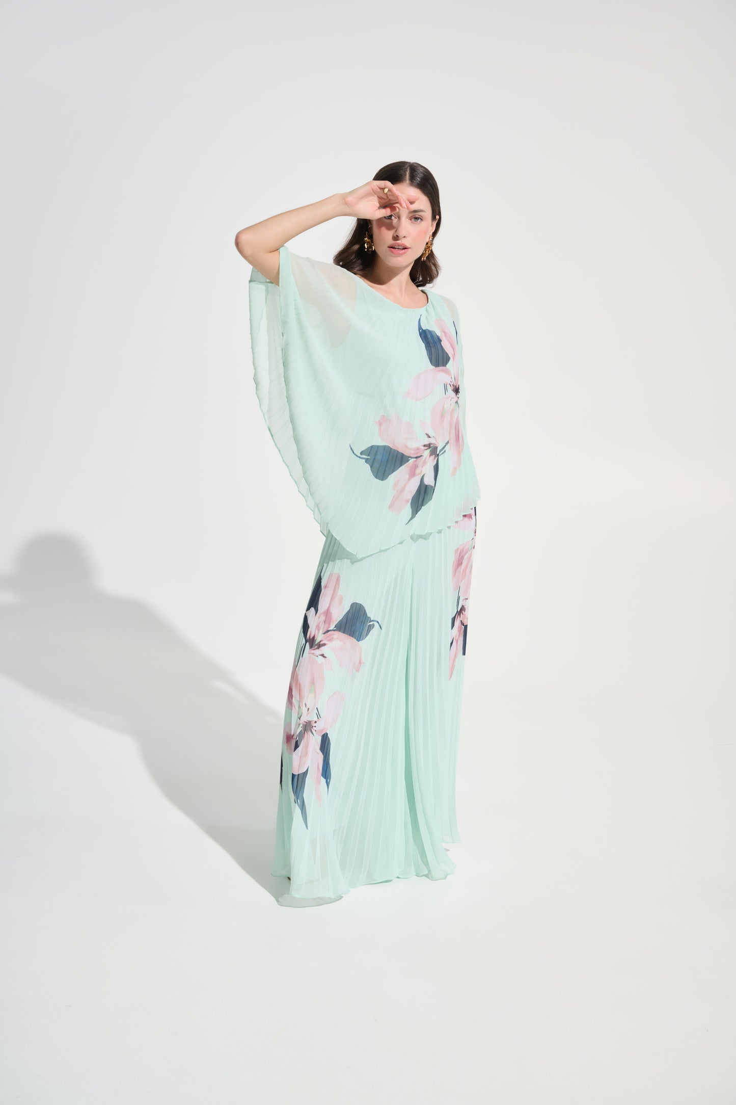 Pleated Chiffon Overlay Top