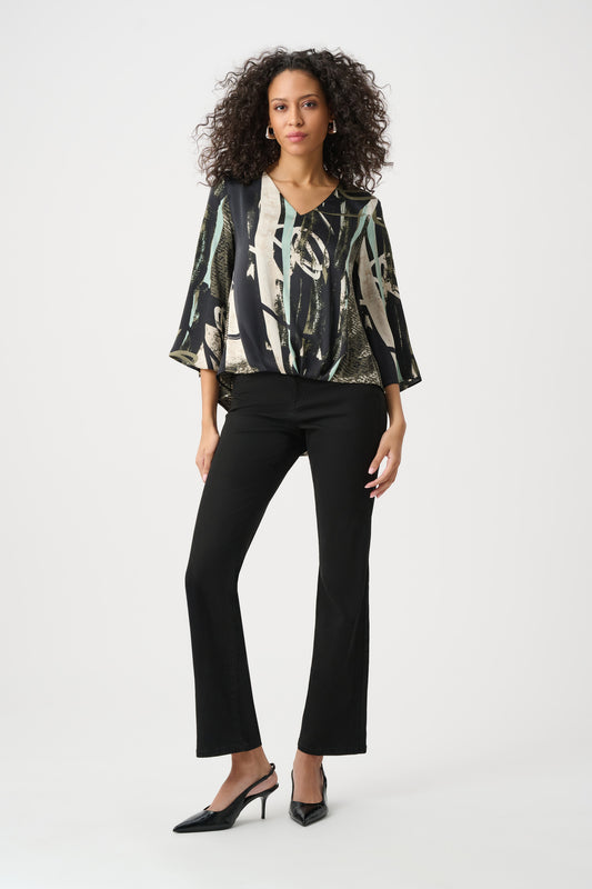 Satin Abstract Boxy Top