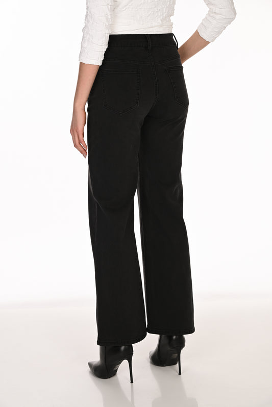 Rhinestone Button Jeans - Charcoal
