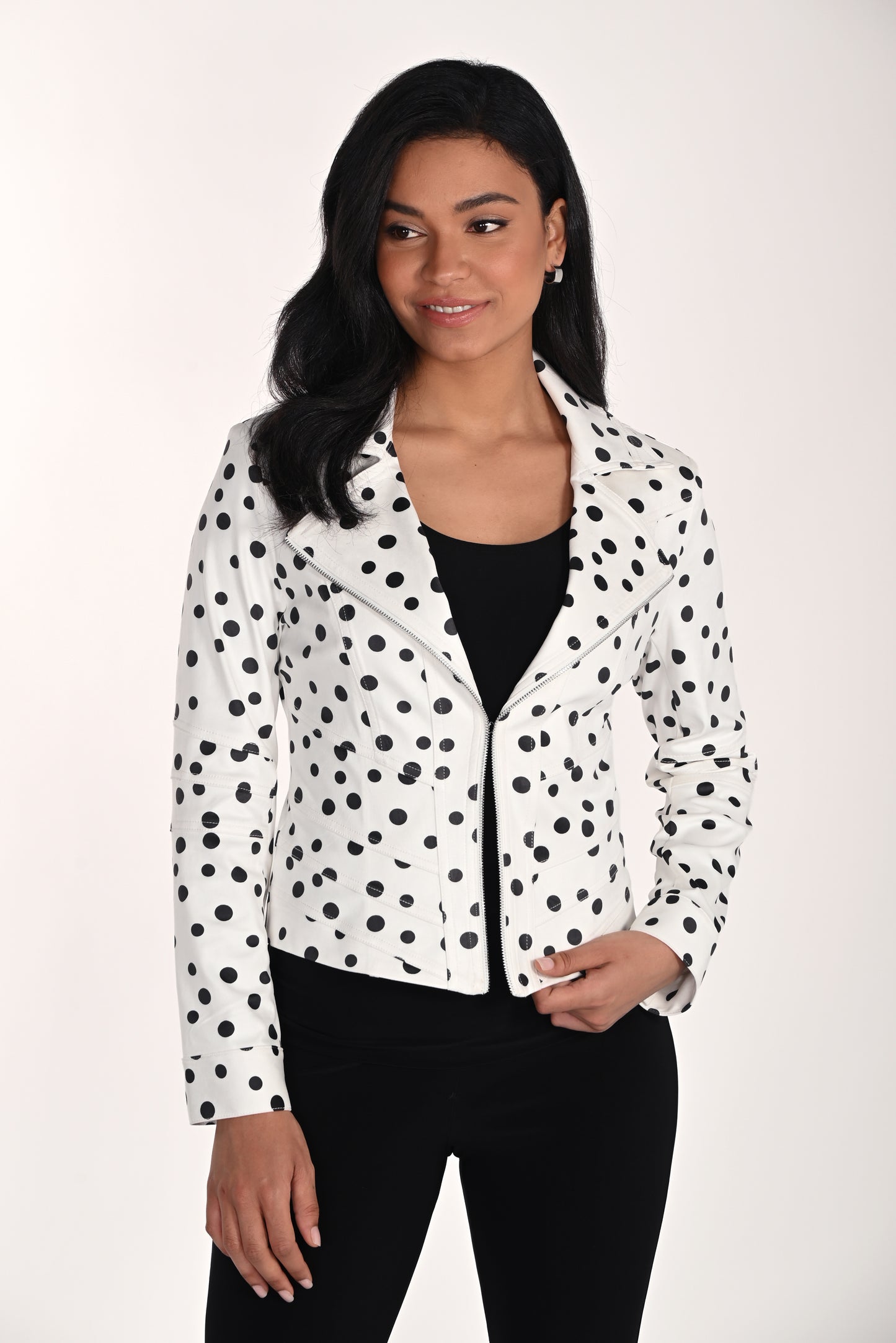 Polka Dot Leatherette Jacket