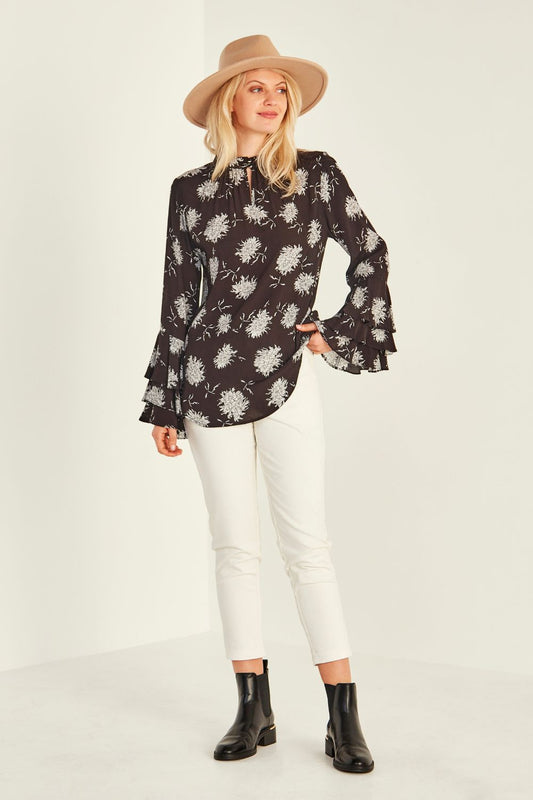 Sam Blouse - Black Print - 50% Off