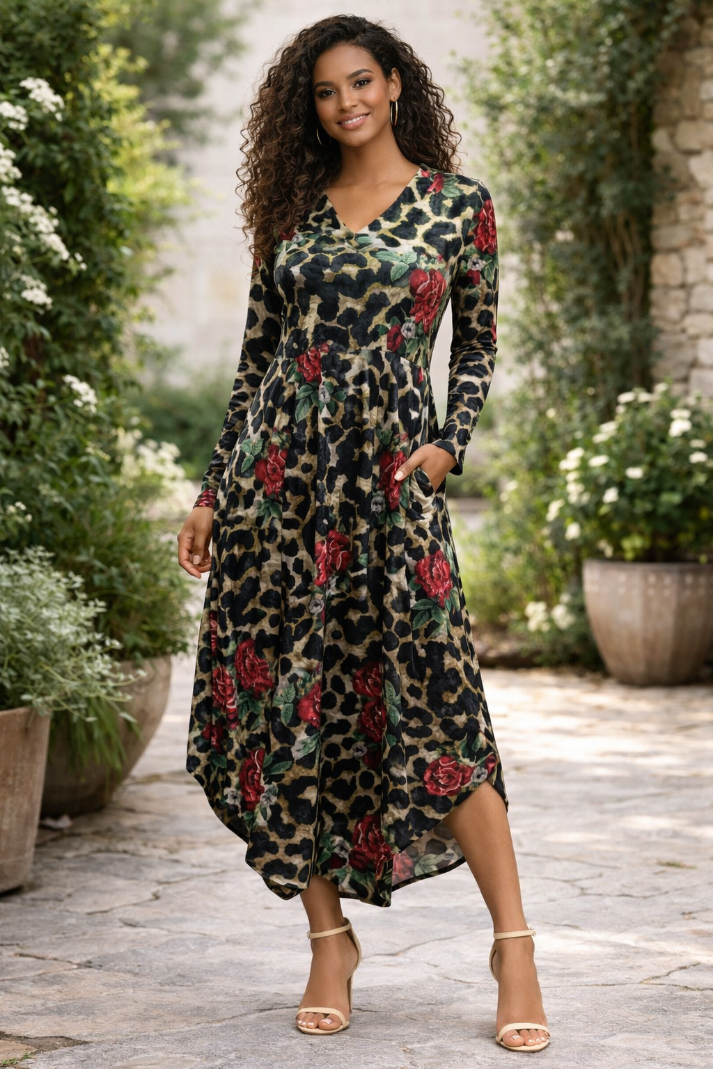 Velvet Carly Dress Rose