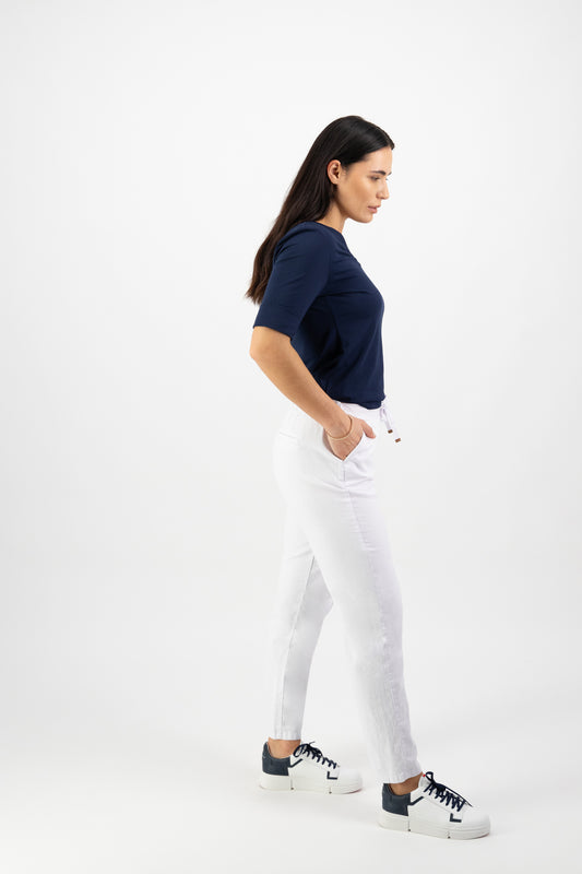 Ankle Grazer Pull On Pant 5791 White