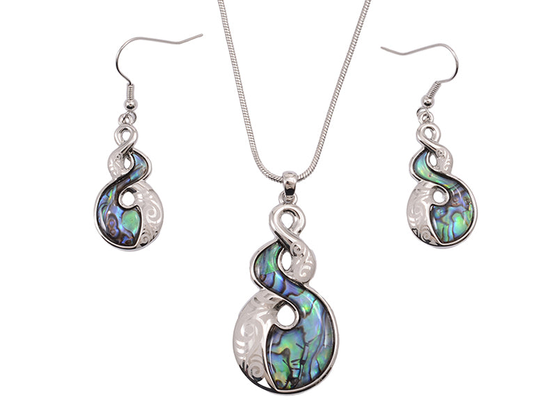Paua Twist Pendant Set NC3578
