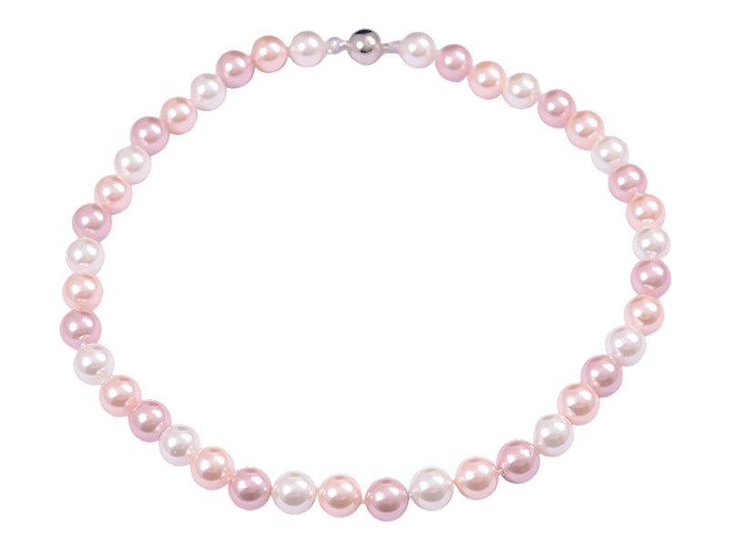 White/Lavender/Pink Crushed Pearl Necklace - PL0285