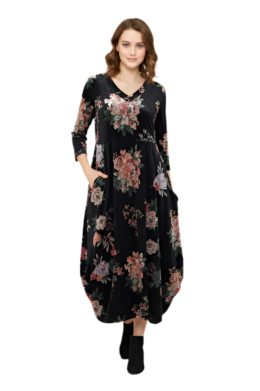 Carly Dress Black Floral - 50% Off