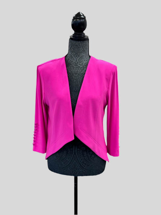 Silky Knit Tuxedo Jacket - Ultra Pink