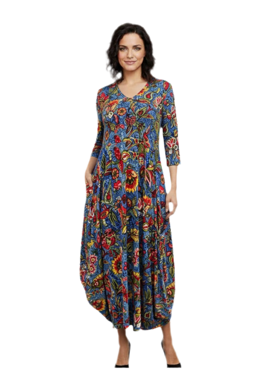 Carly Dress Blue Paisley - 50% Off
