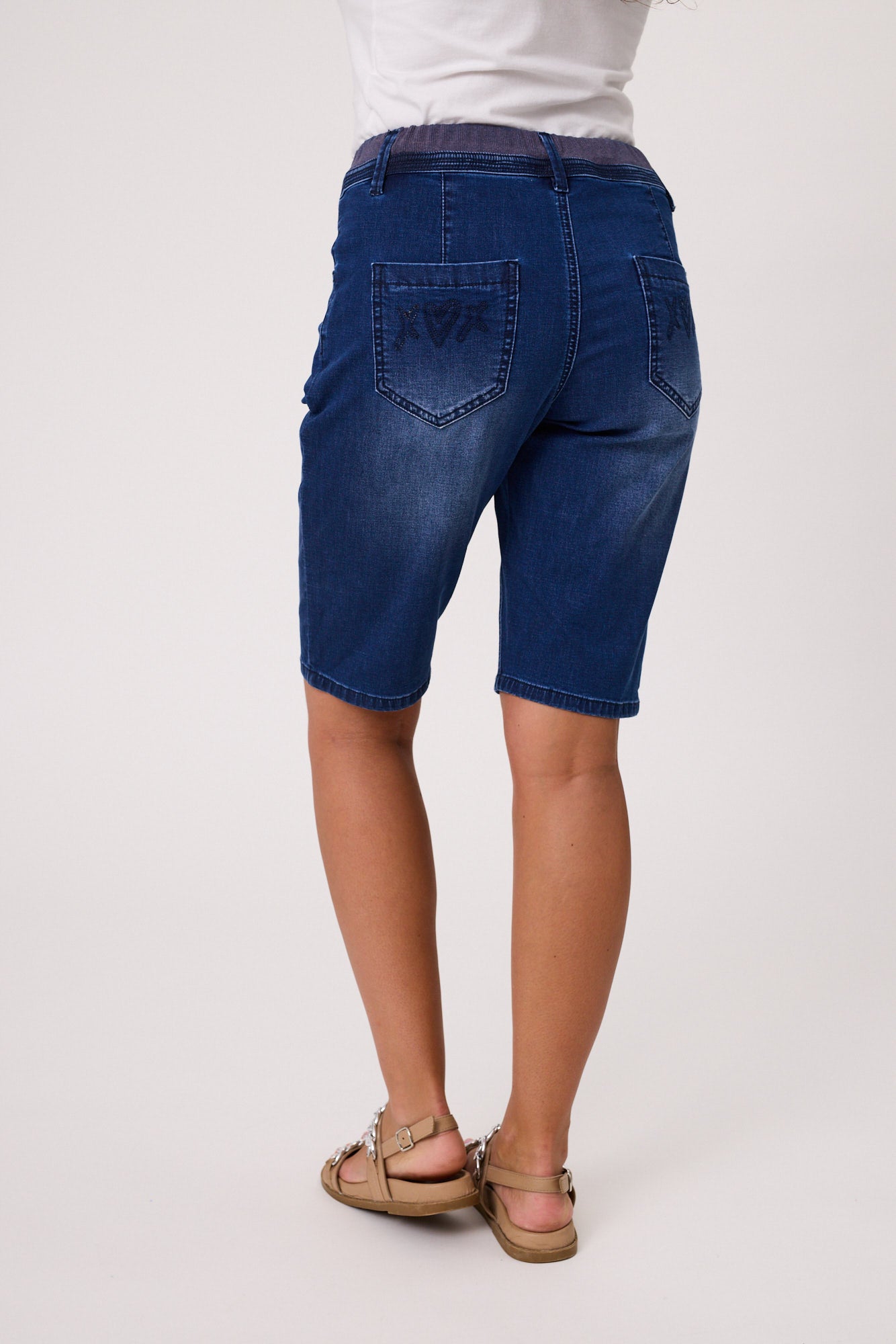 Long Length Knit Denim Short