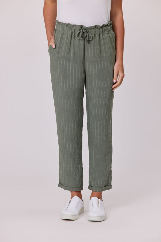 Haven Stripe Pant - Khaki