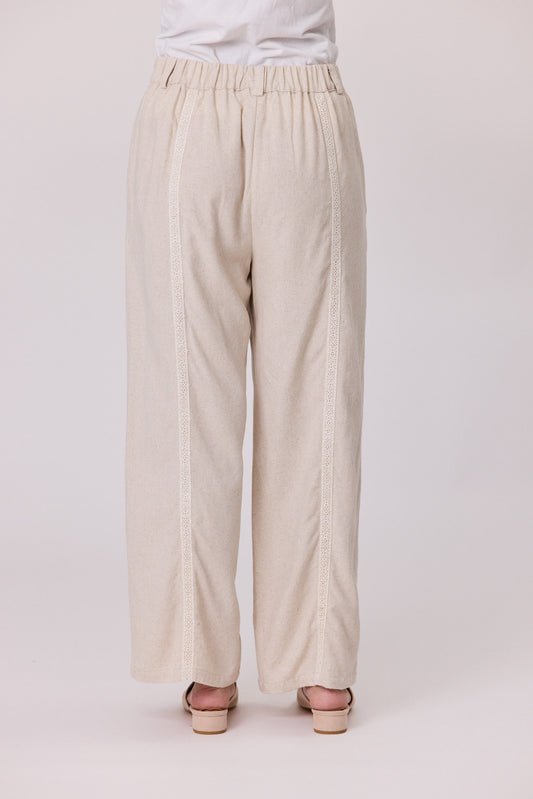 Havana Linen Pant - Natural- Due Aug/Sept
