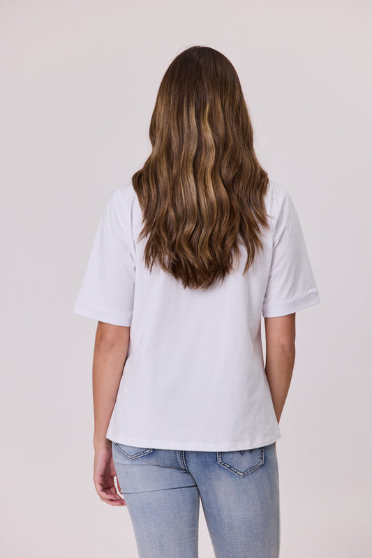 T-Shirt & Brooch - White - DUE AUG/SEPT