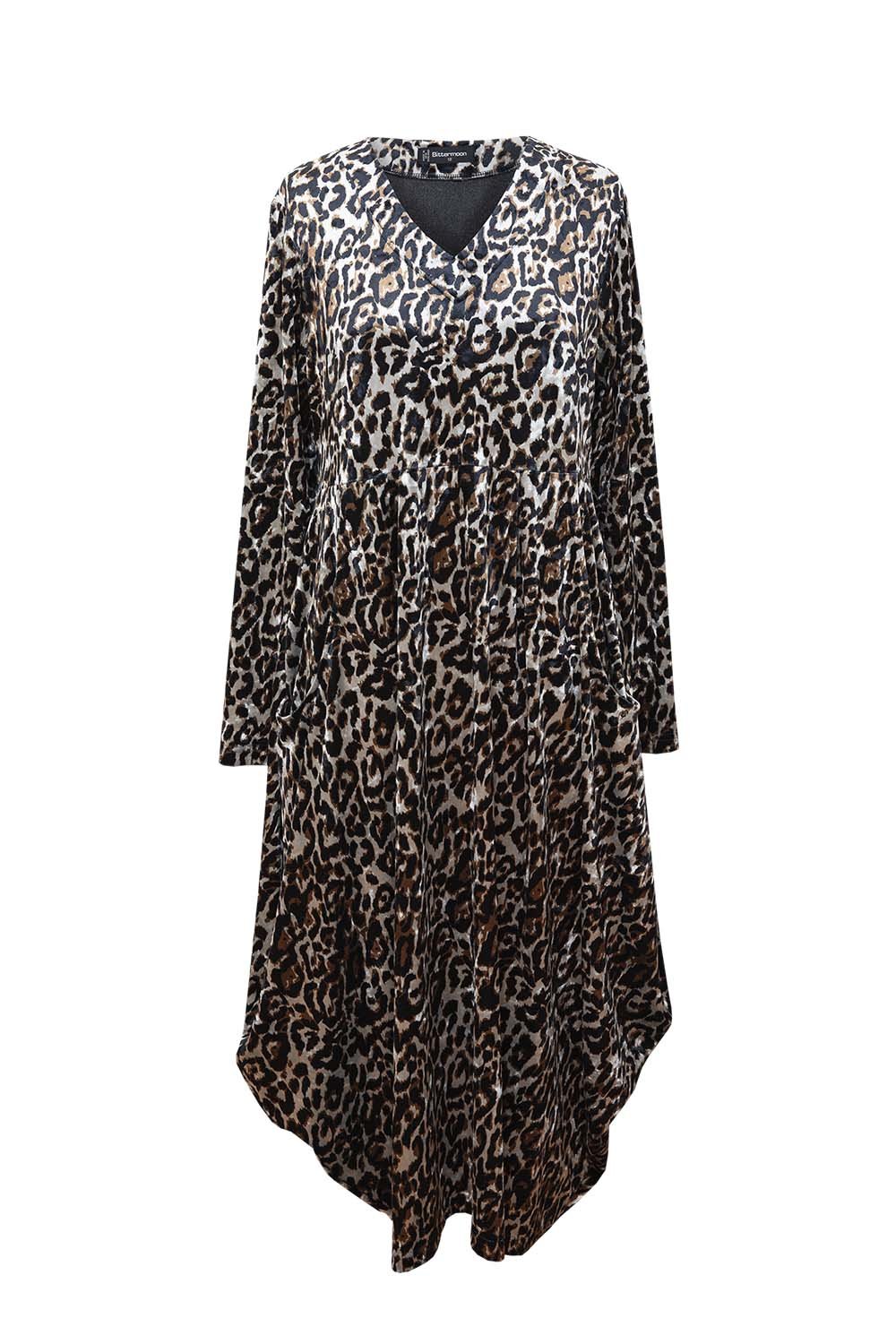 Velvet Carly Dress Leopard Print - 50% Off