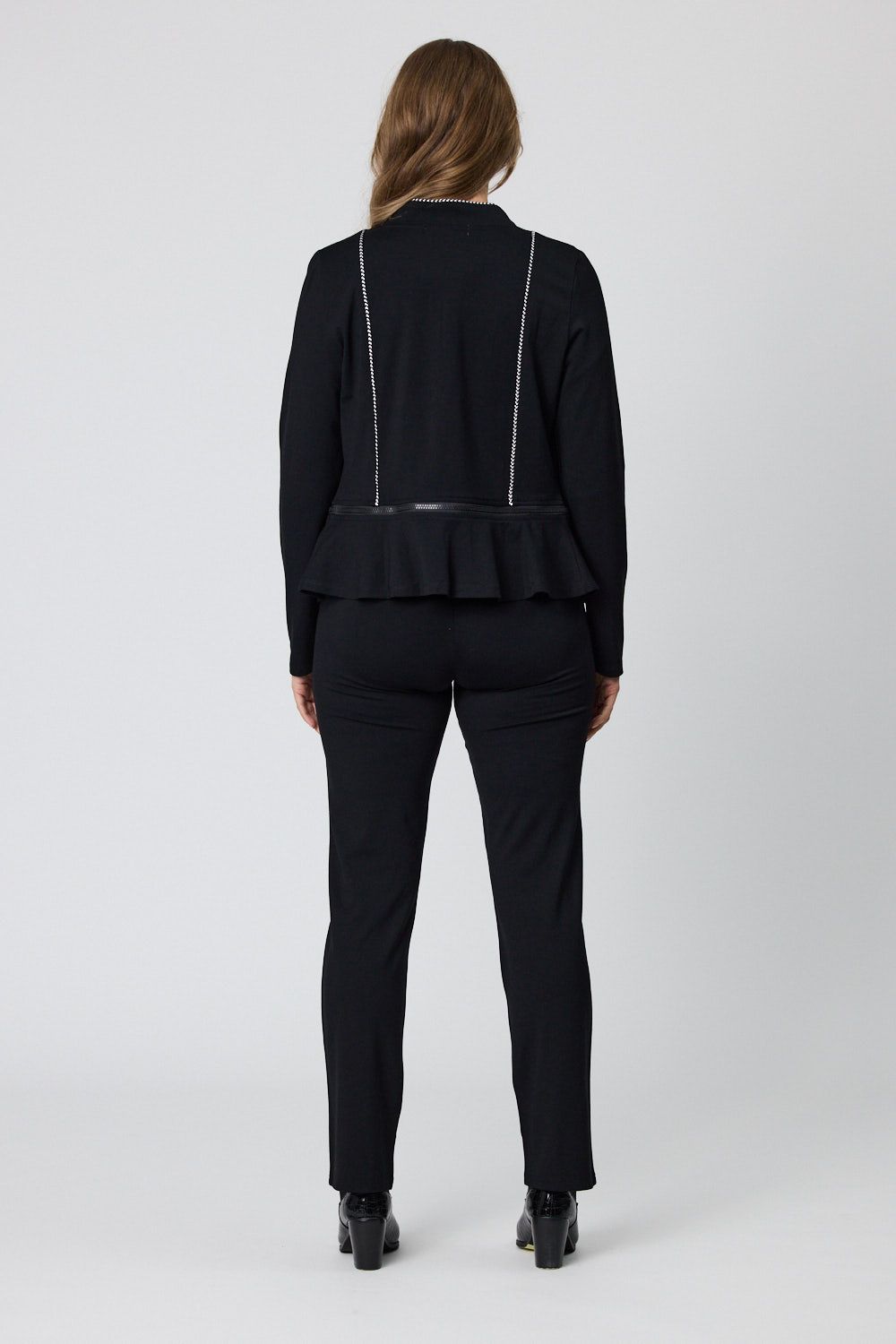 Eva Piped Jacket - Black - 50% Off