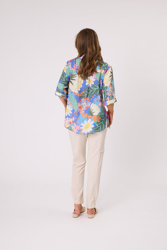 Sofia Printed Tie Side Shirt