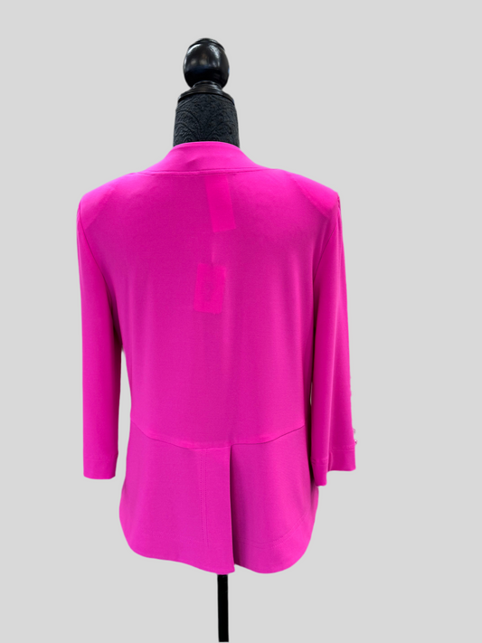 Silky Knit Tuxedo Jacket - Ultra Pink