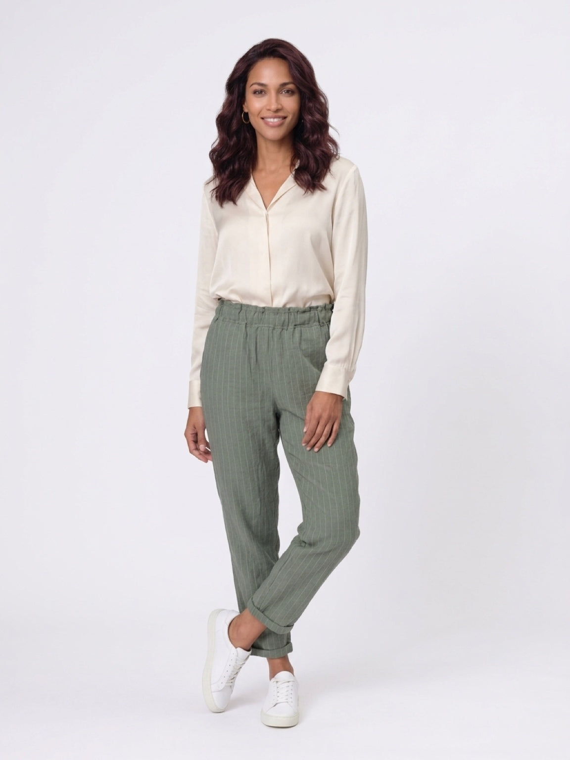Haven Stripe Pant - Khaki