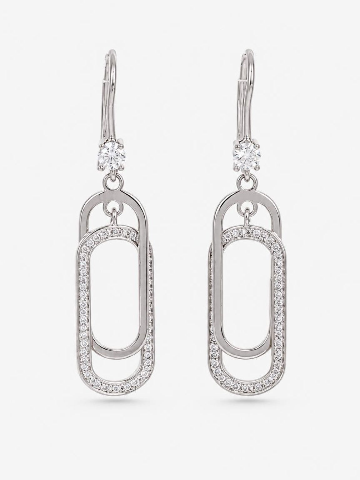 Zircon Rhodium Earrings - MSE1346
