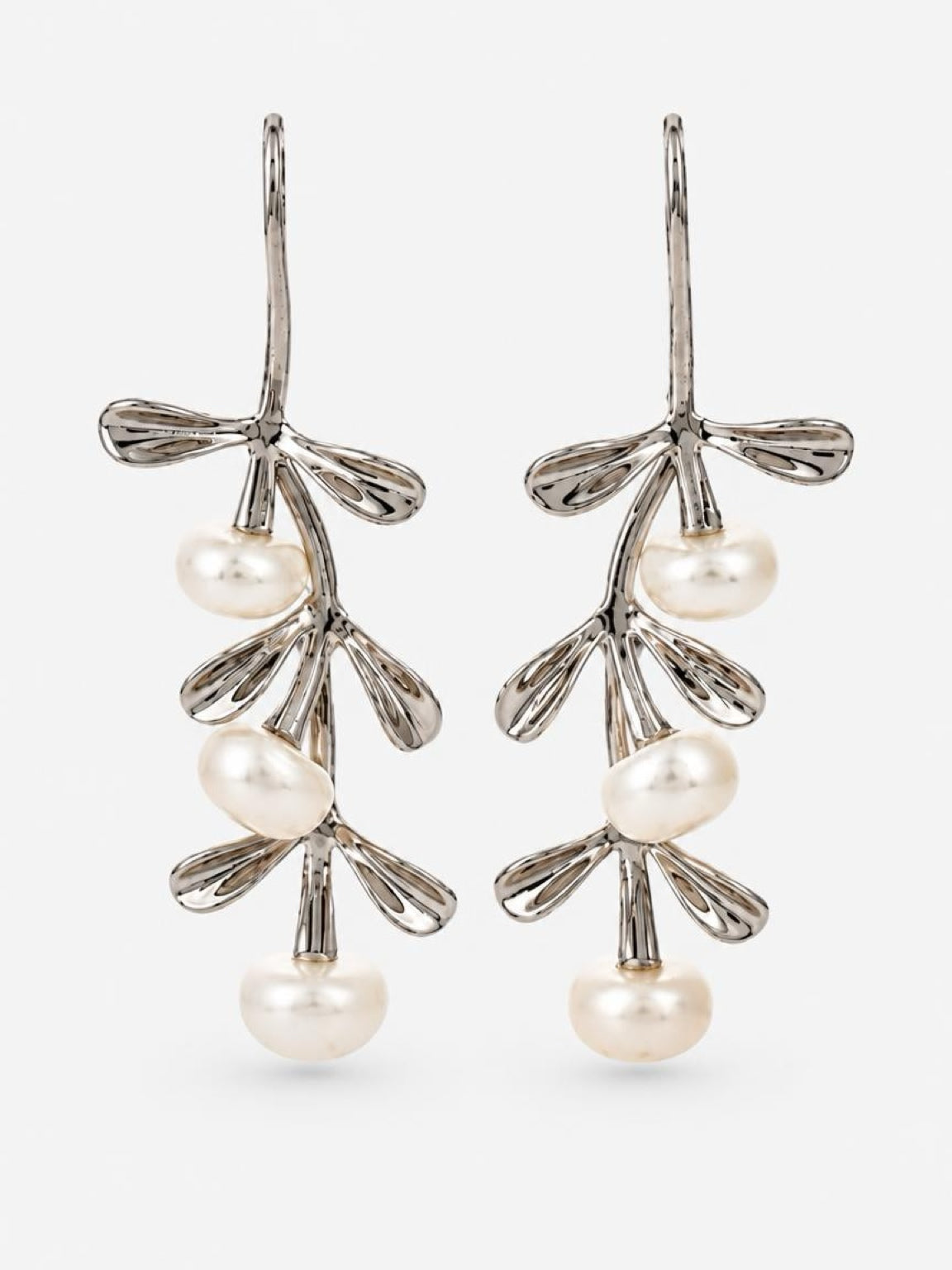 Fresh-water Pearl Leaves Earrings - MSE1351