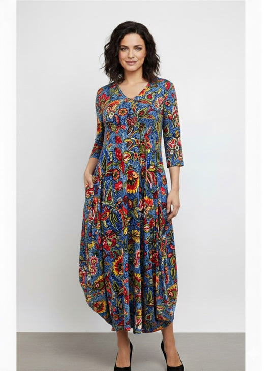 Carly Dress Blue Paisley - 50% Off