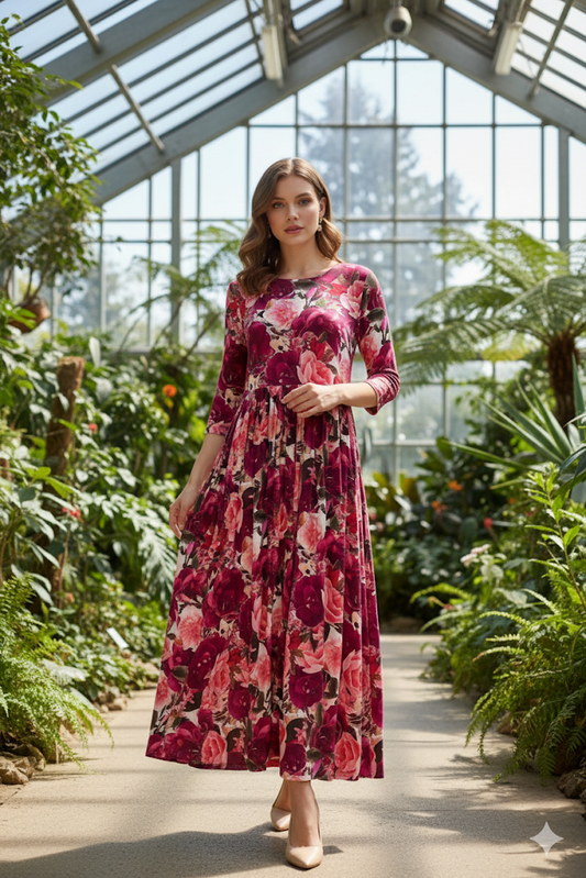 Studio Dress Rose Print