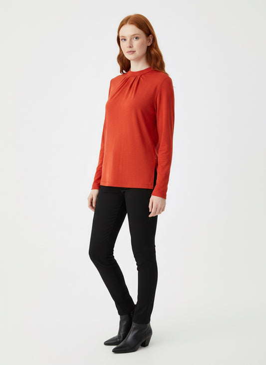 Lilia Merino Top - Chilli