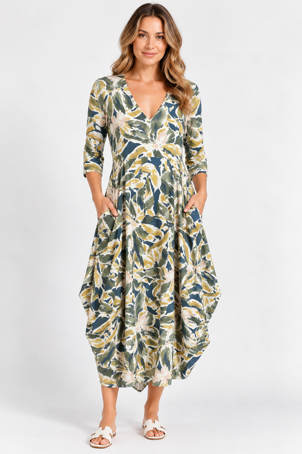 Carly Dress - Sage Bloom