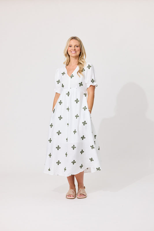 Bex Dress - White Clover