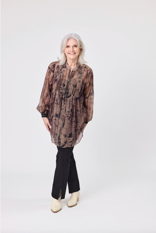 Liza Top & Singlet in Brown Shades