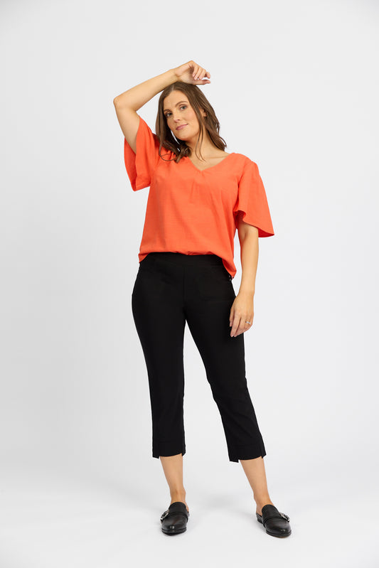 Roam Crop Faille pant - Black