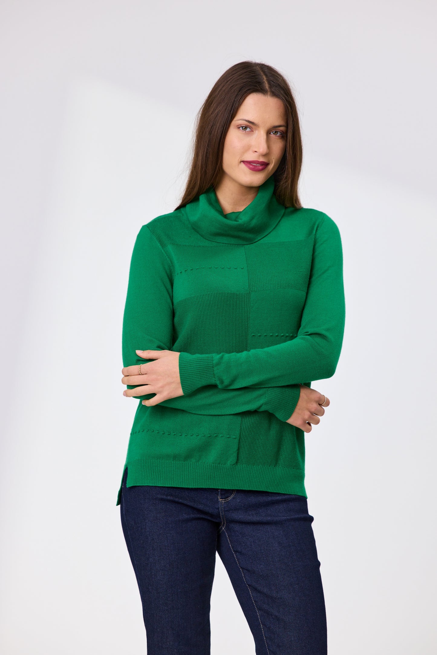 Ollie Roll Neck Merino Jumper - Emerald 50% Off