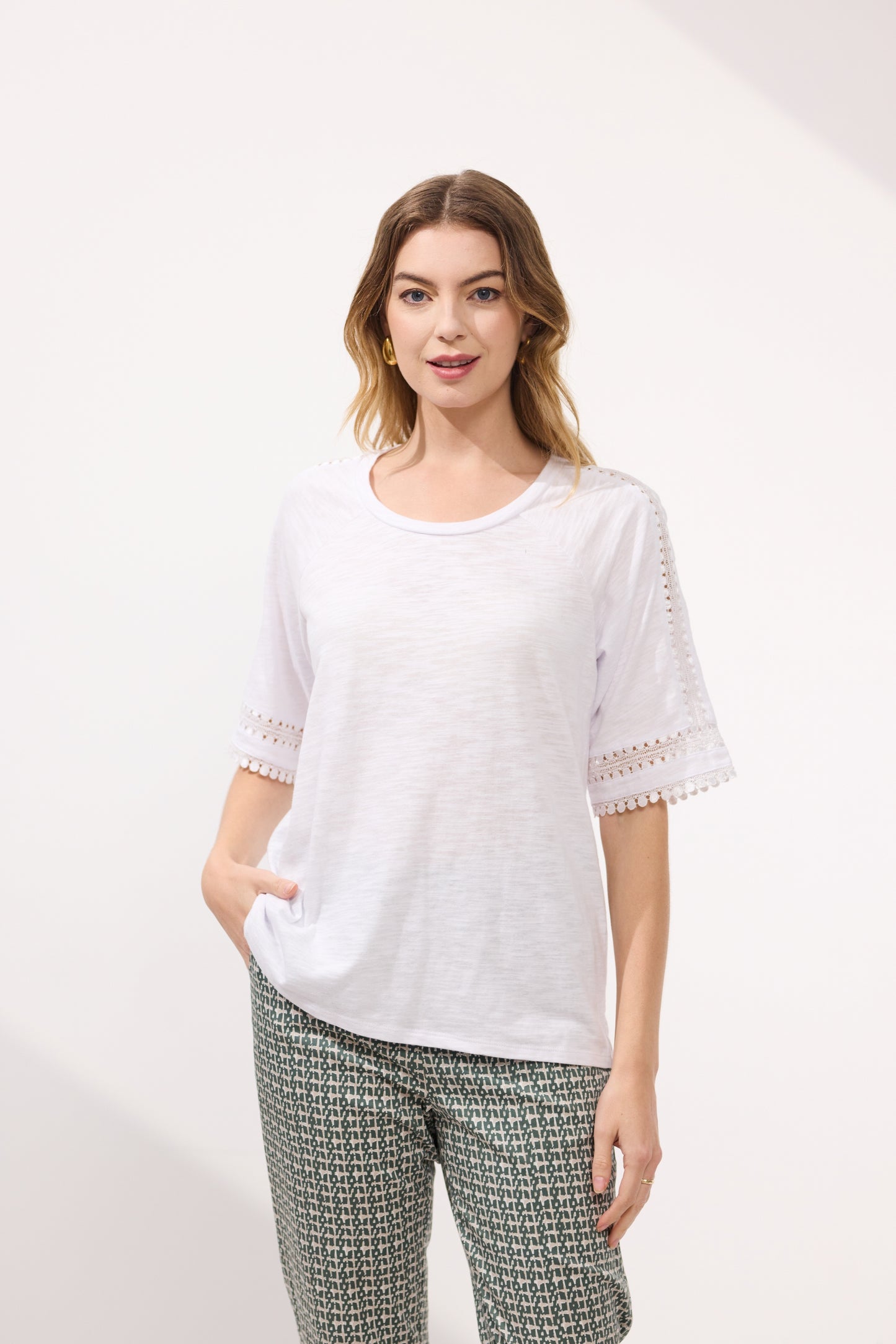 Tanner Tee Cotton Slub White - 50% Off