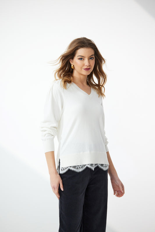 Oscar Lace Trimmed Jumper - 50% Off