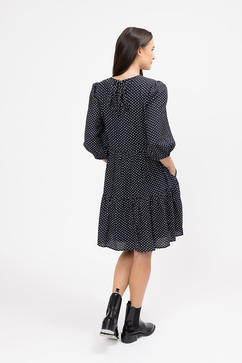 Freda Dress - Ink Polka