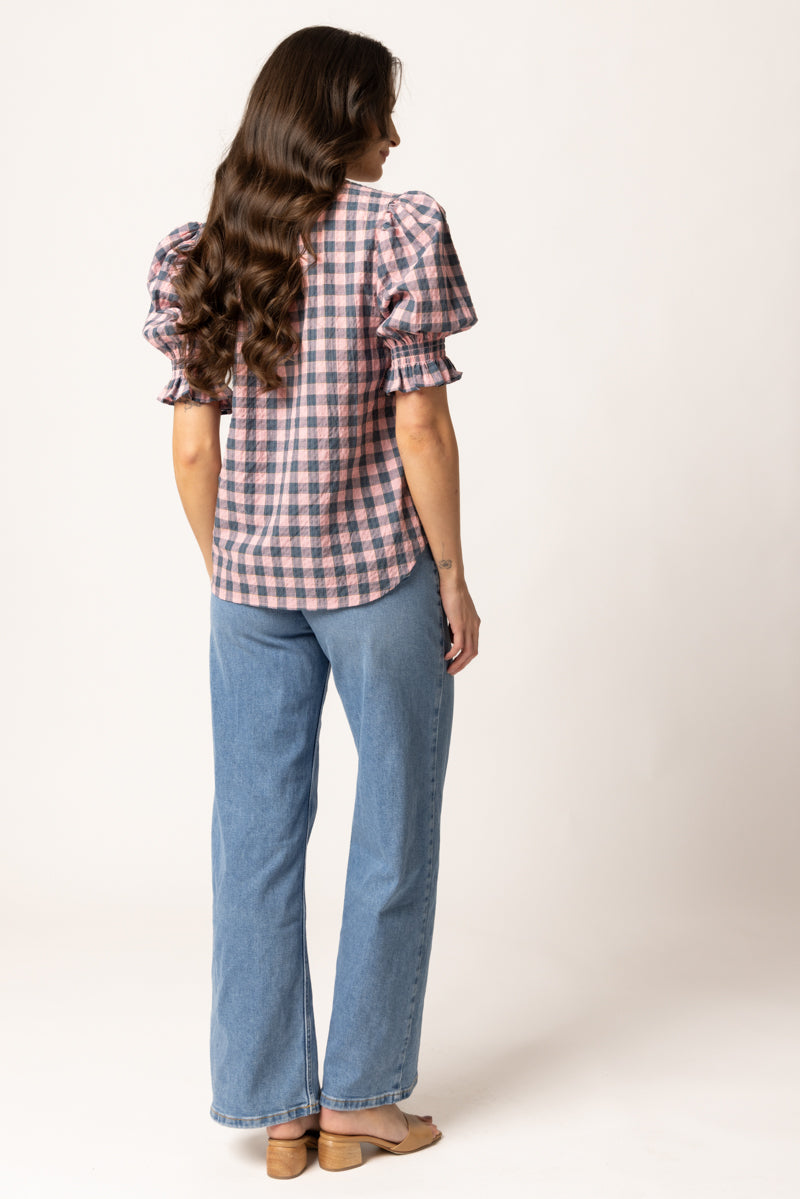 Relaxed Butterfly Top - Gingham