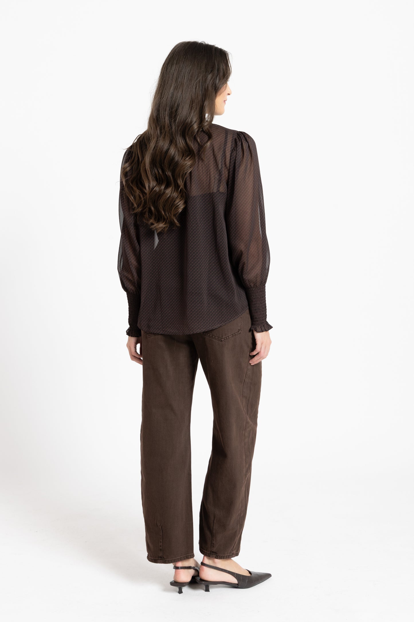 Byron Blouse in Mocha Lace