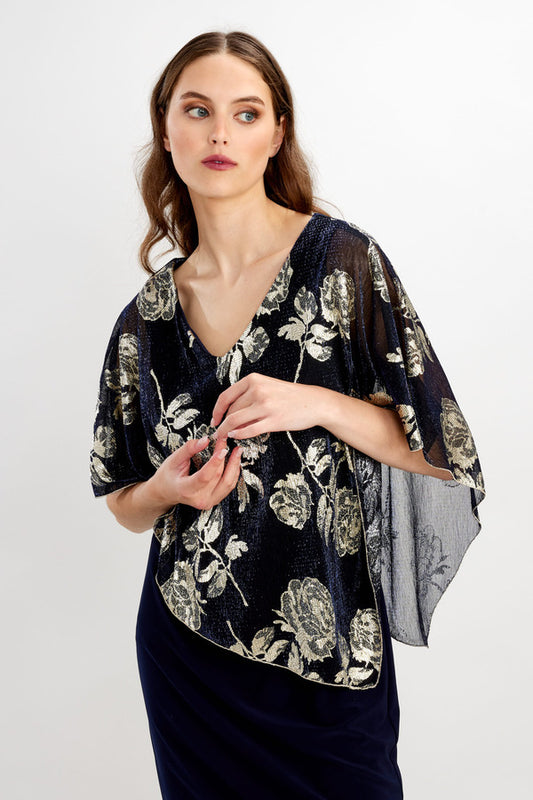 Overlay Dress Metallic Navy/Gold